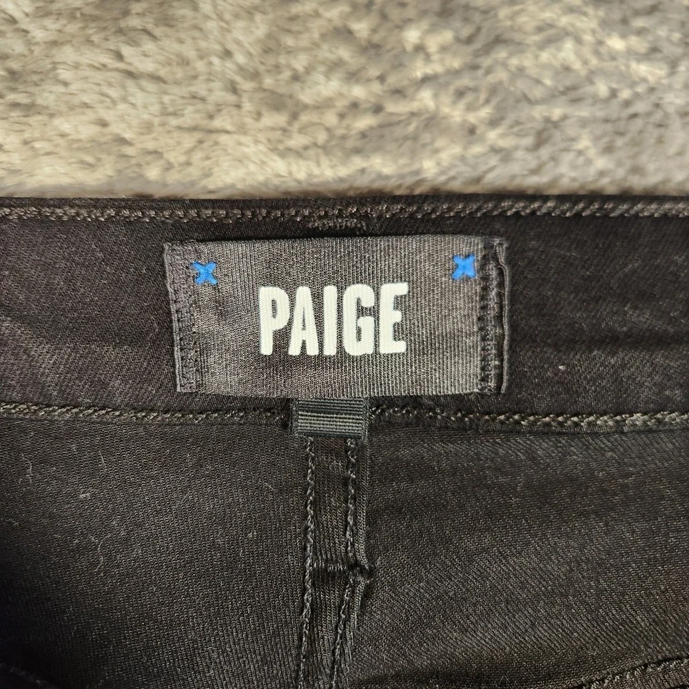 PAIGE Federal Slim Straight Jeans Mens 36 Black Excellent Transcend Stretch